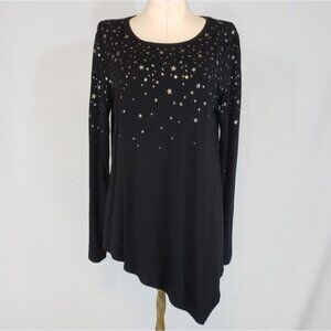 Karen Kane black and silver star top size Small